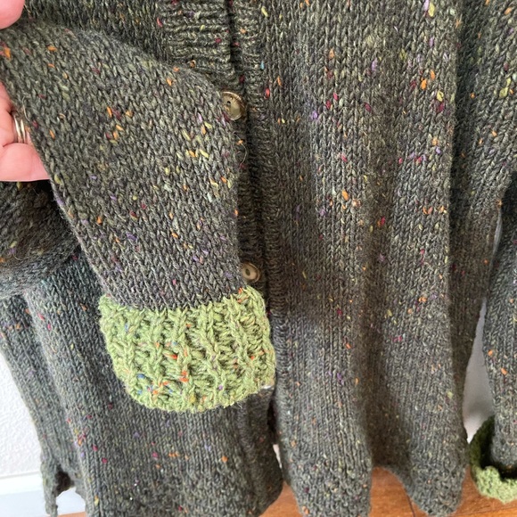 Glendalough Woolen Mills Green Cardigan Ireland L - Picture 5 of 14